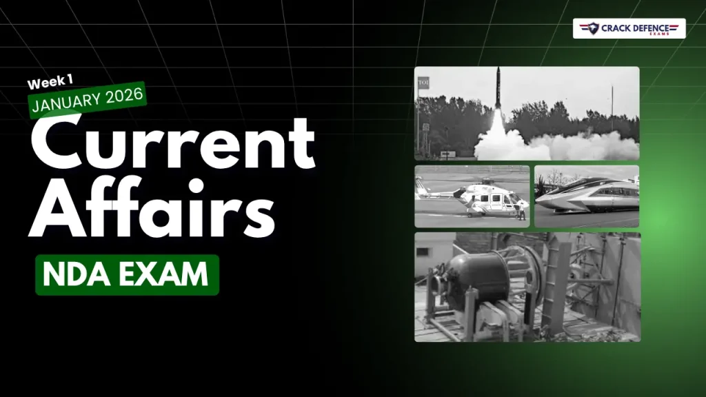 January 1st Week Current Affairs 2025 for NDA Exam featuring defence, national, international, science, technology, sports, and important weekly current affairs updates.